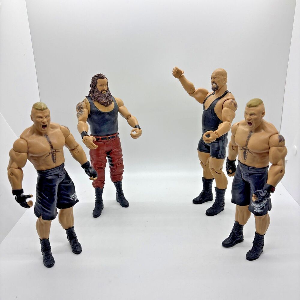 WWE Brock Lesnar Bray Wyatt Big Show Action Figure Lot of 4 Mattel Elite